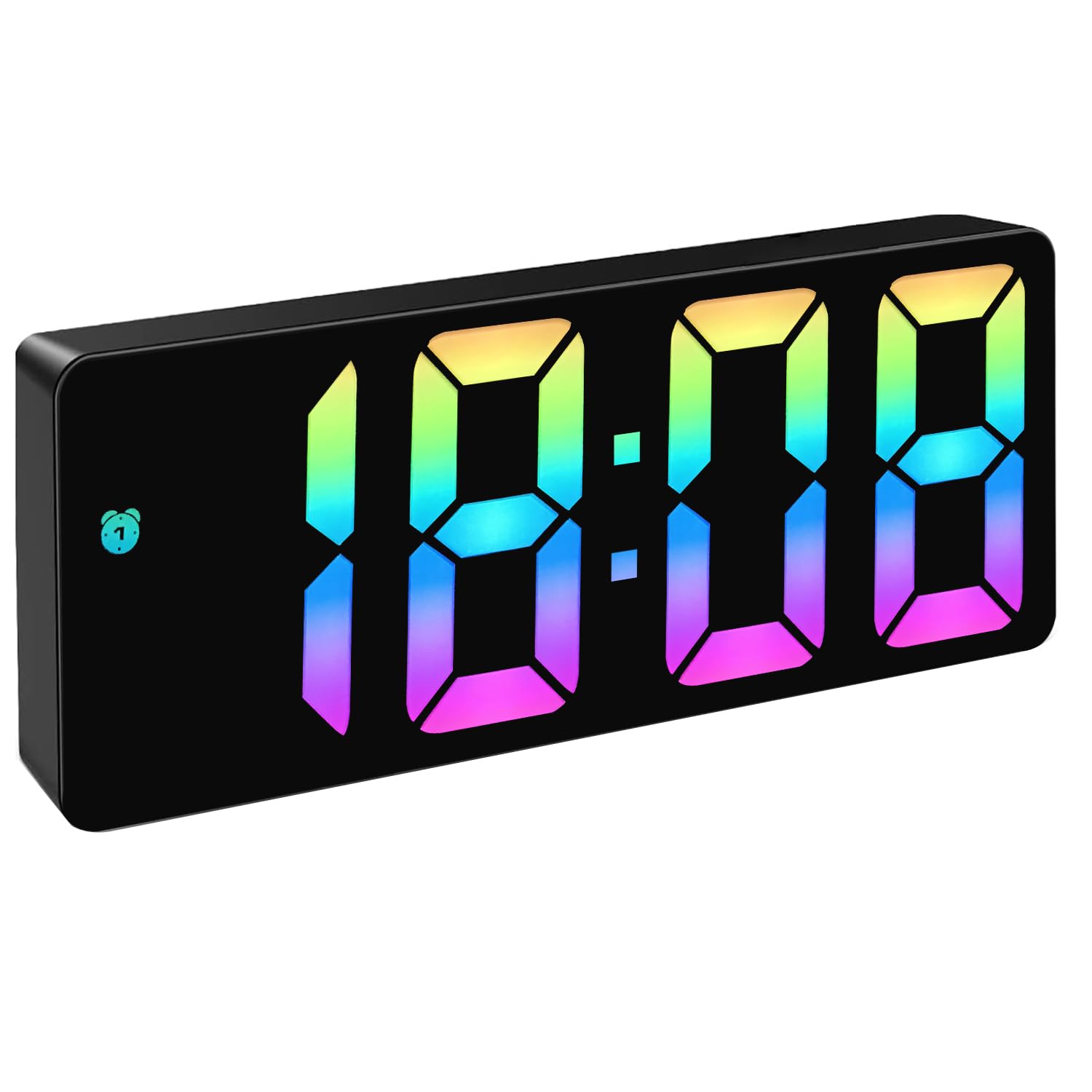 Digital Alarm Clock for Bedrooms, 6.5 inch LED Display with White Digits, 3 Levels Brightness Adjustable, Desk Alarm, Table Clock with 1 Alarm, 12/24H, Temperature, Corded Powered(White)