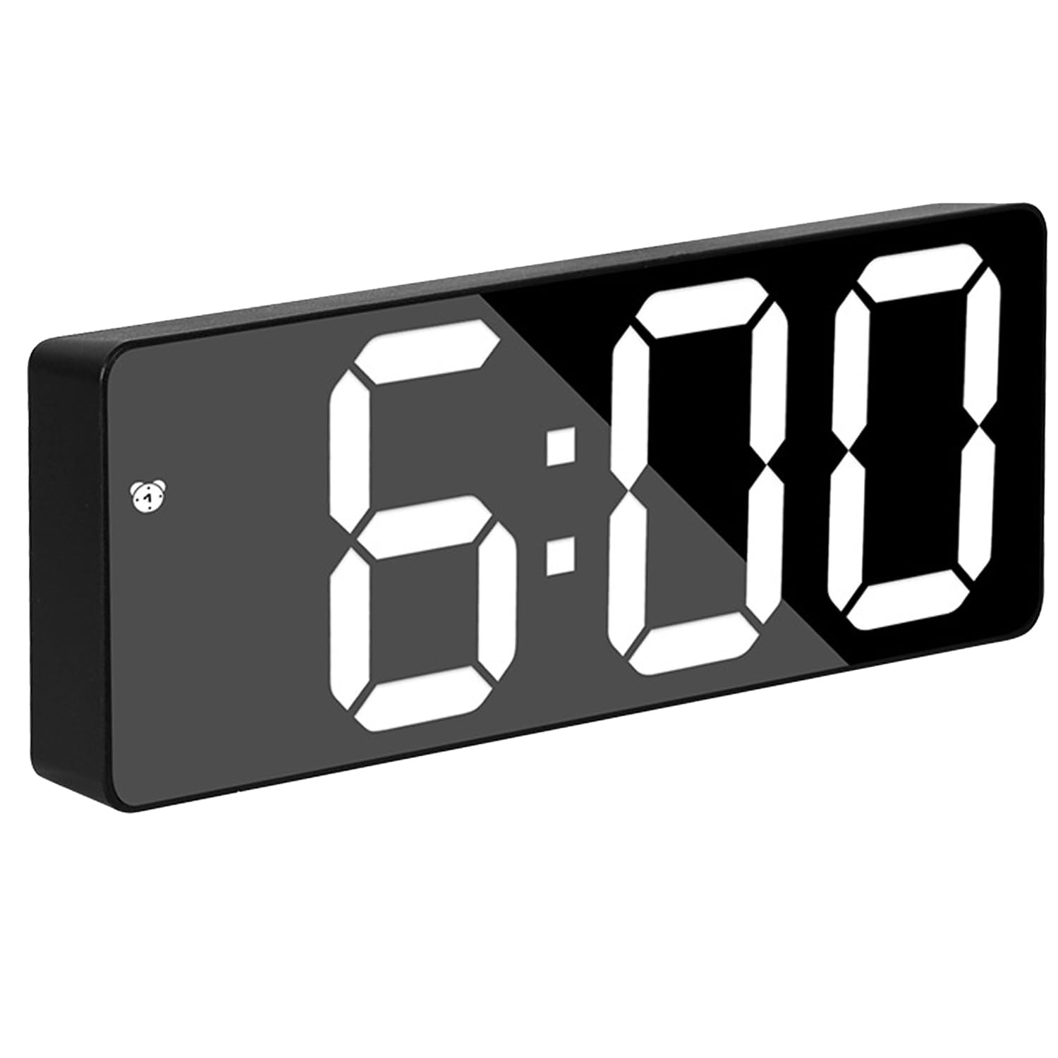 Digital Alarm Clock for Bedrooms, 6.5 inch LED Display with White Digits, 3 Levels Brightness Adjustable, Desk Alarm, Table Clock with 1 Alarm, 12/24H, Temperature, Corded Powered(White)